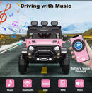 Kids Electric Ride-On SUV with Remote Control - Pink/Green 46in, Bluetooth & USB Features