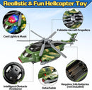 Army Helicopter Toy for Kids Aged 3-7 with Lights