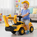 Children's Ride-On Excavator with Adjustable Shovel, Anti-Tip Feature, and Realistic Engine Sounds