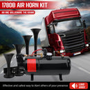 178DB 4-Trumpet Air Horn Kit with 150 PSI for Powerful Sound 12V