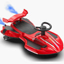 Red Battery-Operated Bumper Car with LED Lights & Steering Wheel for Kids 3-7