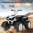 12V Electric Kids ATV Quad Ride-On Car with LED Lights and Music - White