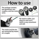 Set of 2 12V 15000RPM Motors with Steel Gearbox for Kids Electric Cars