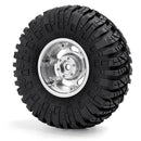 MORLORDY 1.3" Silver Beadlock Wheel and Tire Kit for SCX24 Ascent-18 TRX4M