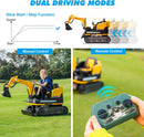 360-Degree Rotating Battery-Powered Excavator and Bulldozer Ride-On Vehicle