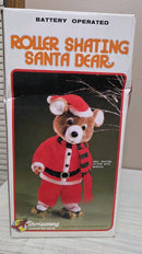 Musical Christmas Bear on Roller Skates - Battery Operated Santa Plush Toy