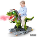 Dinosaur Push Ride-On Toy Car for Kids with Lights, Music, and Smoke Effects
