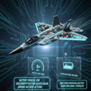 Akargol FX822 Remote Control Fighter Jet with LED Lights and Three Batteries in Army Gray