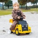 Costzon 6V Caterpillar Ride-On Dump Truck with Functional Dump Bed, Horn, and LED Lights