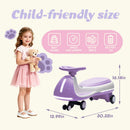 12V Purple Electric Wiggle Car for Kids with Bluetooth Music and 5MPH Speed