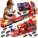 Versatile Toy Truck Set with 45'' Foldable Race Track for Children Aged 4-8