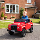 12V Official Land Rover Defender Electric Vehicle for Kids Ages 3 and Up - Red