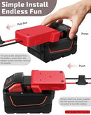 Dual 18V Battery Adapters for Power Wheels Enhancement with Fuses and 12AWG Wire
