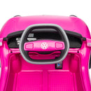12V Licensed Pink Volkswagen Beetle Electric Ride-On Car for Kids, Speeds of 1.5-2.5MPH
