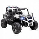 White 24V Dual-Seater Kids Electric Vehicle with Remote Control and LED Illumination