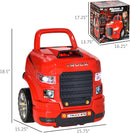 Red Truck Engine Playset with Lights, Sounds, and Steering Wheel for Kids 3+