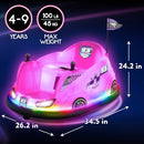 Pink 12V Light-Up Bumper Car for Kids - Indoor and Outdoor Fun