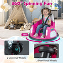 Battery-Powered Pink Bumper Car with 360° Spin & Remote for Kids Ages 1.5-6
