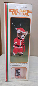 Musical Christmas Bear on Roller Skates - Battery Operated Santa Plush Toy