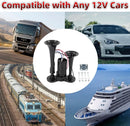 High-Performance 12V 600DB Dual Electric Black Train Horns for Trucks and SUVs
