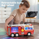 JOYIN Interactive LED Fire Truck with Projections and Sirens, Bump and Go Action