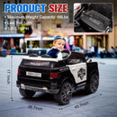 12V Battery Operated Police Car Ride-On for Kids with Flashing Lights