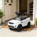 White Dual-Function 6V Electric Ride-On Car for Children