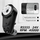 24V RS555 40000RPM High-Speed Drive Motor Gearbox Set for Power Wheels