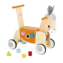 Janod Wooden Donkey Ride-on Toy with Shape Sorting Feature