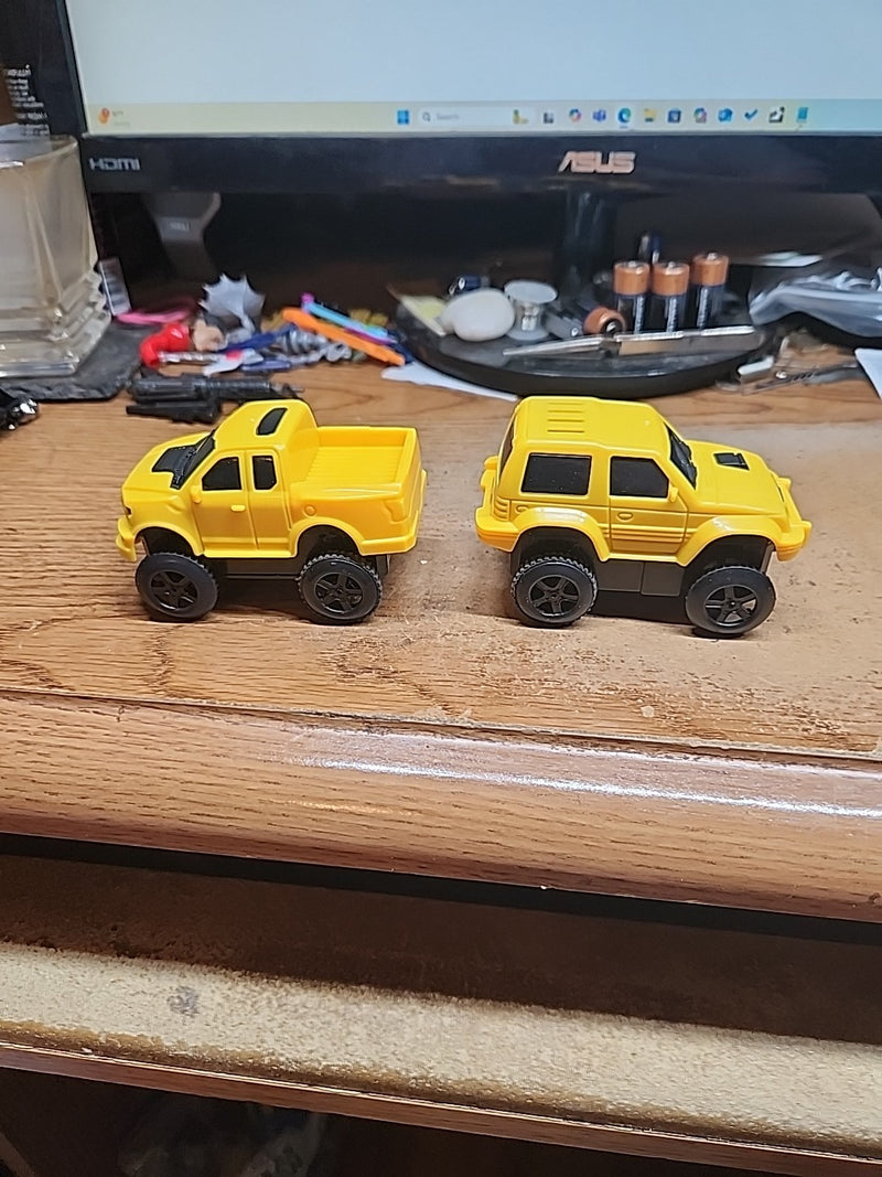 Yellow Battery-Powered Truck and SUV Toy Set of 2, Tested
