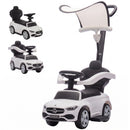 Mercedes-Benz Licensed Toddler Push Car with 4-in-1 Features and Handle, White