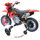 Red Electric Dirt Bike for Kids with Training Wheels, Headlight, and Music, Ages 5-8