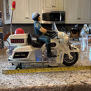 Vintage 1987 Battery Operated Jumbo Police Motorcycle In Box