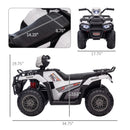 Aosom 12V Kids Ride-On ATV with Headlight, 2.5MPH, White