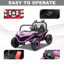24V Kids 2-Seater Off-Road Ride-On UTV Car with 400W Motor, EVA Wheels, and Remote Control - Purple