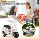 VESPA 12V Electric Motorcycle for Kids with Music Horn and Training Wheels