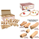 52-Piece Wooden Train Track Expansion Set - 18 Feet with 5 Unique Sections