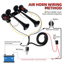 12V Dual-Trumpet Metal Air Horn with Integrated Dual Compressors for Trucks