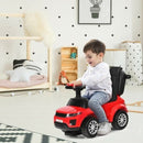 Multifunctional Red Ride-On Car Stroller with Music for Toddlers