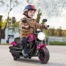 Pink 6V Kids Electric Motorcycle with Training Wheels, LED Lights, and Music
