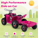 6V Electric ATV Ride-On with Detachable Trailer for Kids 3 Years and Up