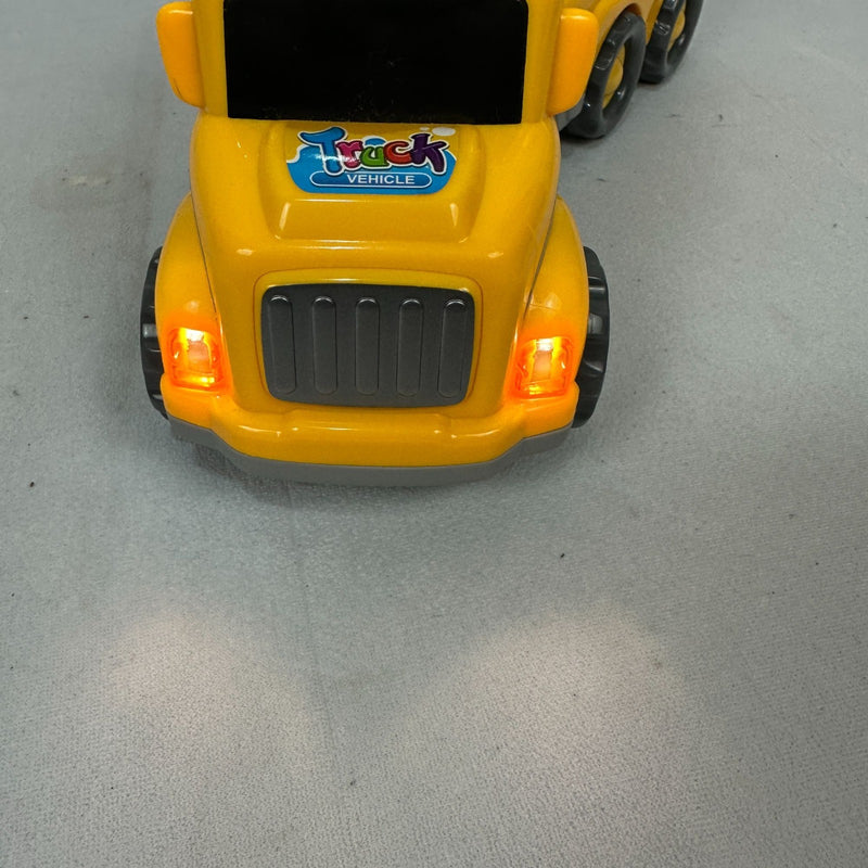 Yellow Educational Toy Truck with Lights and Sounds for Kids