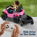 12V Electric Ride-On UTV Car and Trailer for Kids with Parental Control, LED Lights, and Bluetooth