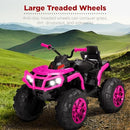 12V Pink Kids' Ride-On ATV Quad Car with Bluetooth Audio and LED Lights 3.7mph
