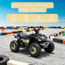 Black 6V Children's Electric Quad ATV with Forward and Reverse Function