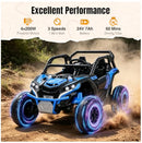 24V Electric UTV for Kids with Remote Control, 2 Seater, 800W, LED Lights, Blue