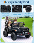 24V Electric 2-Seater Ride-On Car and Truck Toys for Kids with Remote Control