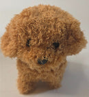 Interactive Plush Brown Dog Toy with Walking and Barking Features