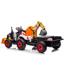 24V Electric Ride-On Tractor Toy for Kids with 4-in-1 Construction Tools