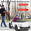 12V Electric Ride-On Car for Kids with Remote Control, Lights, MP3, and Opening Doors - White